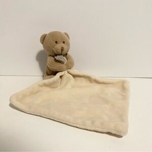 Doudou Compagrie Baby Lovey Teddy Bear holding White Blanket Security Paris Soft